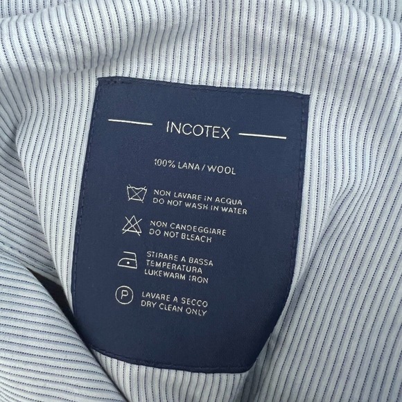 Incotex Dress Pants Mens 36x31 Black Straight Leg Super 120s Wool Flat Front‎ - Picture 13 of 14